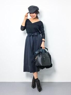 「Factor=（ファクターイコール）のアイテム（帽子）」を使った、natsuさん（レディース・155cm）の冬コーディネート