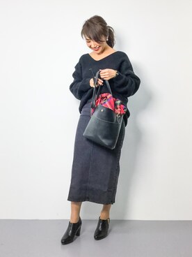 natsuさんの「Fレザーバケツショルダーバッグ【PLAIN CLOTHING】」を使ったコーディネート