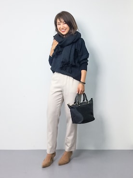 「TOPKAPI（トプカピ）のアイテム（ショルダーバッグ）」を使った、natsuさん（レディース・155cm）の冬コーディネート