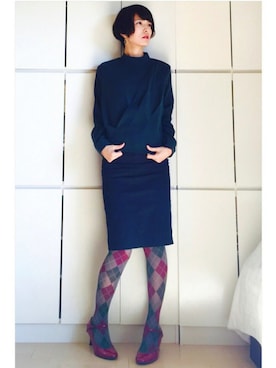 「lot lamb（ロットラム）のアイテム」を使った、caedeさん（レディース・167cm）の冬コーディネート