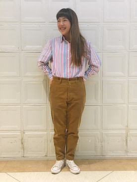 「Scye（サイ）のアイテム（パンツ）」を使った、CARIN TANGEさん（レディース・161cm）の冬コーディネート