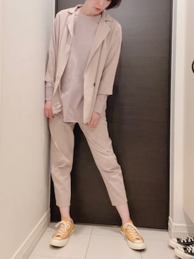 「チャックテイラー」｜「アイテム（セットアップ）」を使った、ｈａｒｕさん（レディース・167cm）の春コーディネート