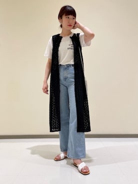 「トングサンダル」｜「アイテム（その他アウター）」を使った、minako.tさん（レディース・167cm）の夏コーディネート