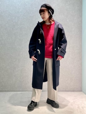 「アイテム（ダッフルコート）」を使った、minako.tさん（レディース・167cm）の秋コーディネート