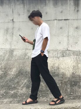 「junプチプラ」｜まいそん🐾さん（メンズ・169cm）の夏コーディネート
