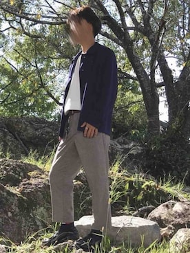 「TAKEO KIKUCHI（タケオキクチ）のアイテム（ブルゾン）」を使った、まいそん🐾さん（メンズ・169cm）の秋コーディネート