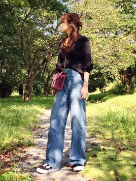 「MODE ROBE（モードローブ）のアイテム（ブレスレット）」を使った、𝑠𝑢𝑧𝑢さん（レディース・158cm）の秋コーディネート