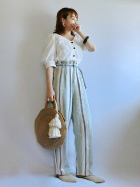 「BLISS POINT（ブリスポイント）のアイテム（アクセサリー）」を使った、𝑠𝑢𝑧𝑢さん（レディース・158cm）の夏コーディネート