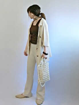 「アシンメトリー」｜「アイテム（財布/小物）」を使った、𝑠𝑢𝑧𝑢さん（レディース・158cm）の夏コーディネート