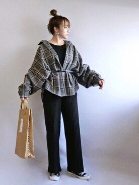 「アイラブCONVERSE」｜𝑠𝑢𝑧𝑢さん（レディース・158cm）の冬コーディネート