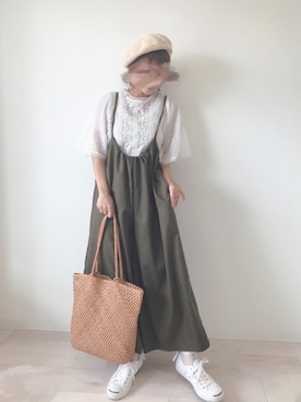 「La-gemme」｜「アイテム（サロペット/オーバーオール）」を使った、ｃｈｉｉさん（レディース・153cm）の夏コーディネート