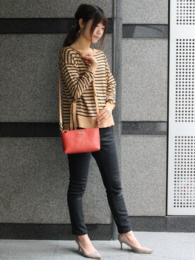 「AmiAmi（アミアミ）の【雑誌steady.5月号掲載商品】走れる7cmヒールパンプス/生地巻きヒール/春夏Ver.（パンプス）」を使った、ikuさん（レディース・160cm）の冬コーディネート