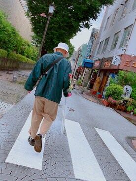 「doublet（ダブレット）のアイテム（ナイロンジャケット）」を使った、ゆうさん（メンズ・170cm）の春コーディネート