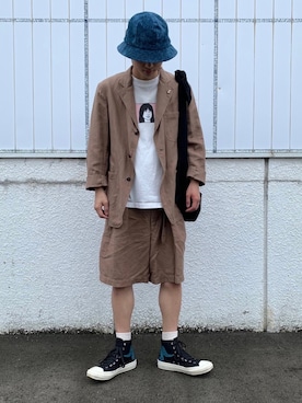 「Dunno（ドノウ）のアイテム」を使った、ゆうさん（メンズ・170cm）の夏コーディネート