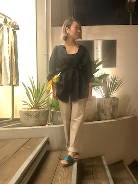 「Pierre-Louis Mascia（ピエール・ルイ・マシア）のアイテム」を使った、chieさん（レディース・147cm）の夏コーディネート