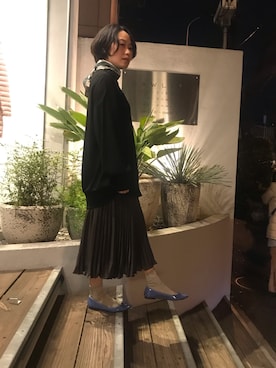 「Altea（アルテア）のaltea/アルテア/サファリ（バンダナ/スカーフ）」を使った、chieさん（レディース・147cm）の冬コーディネート