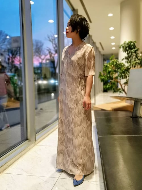 CLANE（クラネ）の「CLANE/クラネ/BRUSH COLOR SILK ONE PIECE 