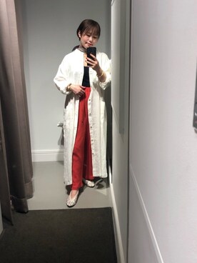 「ROBES&CONFECTIONS（ローブスコンフェクションズ）のRobes&Confections/ローブス&コンフェクションズ/French Linen Slit Caftan/フレンチリネンスリットカフタン/CRC-D02-303（シャツワンピース）」を使った、chieさん（レディース・147cm）の夏コーディネート