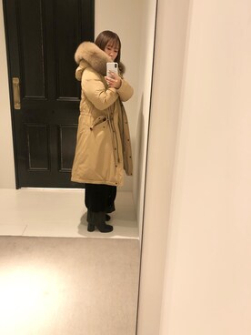 「WOOLRICH（ウールリッチ）のアイテム（ダウンジャケット/コート）」を使った、chieさん（レディース・146cm）の冬コーディネート