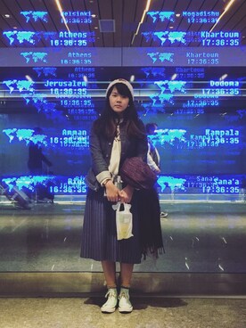 「チャイハネ（チャイハネ）のアイテム（ニットキャップ/ビーニー）」を使った、ひこみさん（レディース・164cm）の冬コーディネート