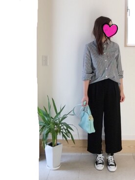 「ギンガムチェックシャツ」｜moryさん（レディース・154cm・30代）の春コーディネート