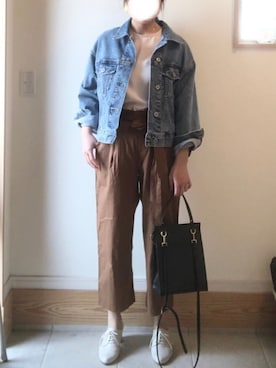 「オックスフォードシューズ」｜「アイテム（ジャケット/アウター）」を使った、moryさん（レディース・154cm）の春コーディネート