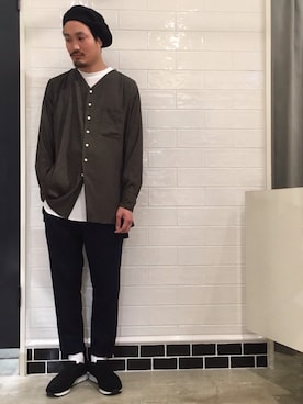 「rehacer（レアセル）のアイテム（帽子）」を使った、rehacerさん（メンズ・174cm）の春コーディネート