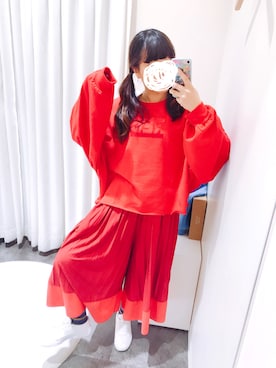 「真っ赤」｜ゆっちゃんさん（レディース・154cm）の春コーディネート