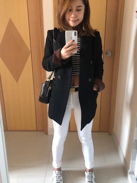 「chanel」｜「アイテム（スーツジャケット）」を使った、Zoe Chanさん（レディース・154cm）の冬コーディネート