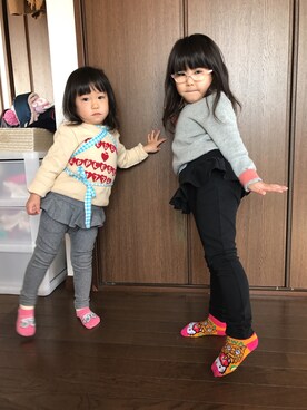 「earth music&ecology（アースミュージックアンドエコロジー）のアイテム」を使った、suzuさん（キッズ・100cm）の冬コーディネート