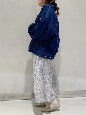 「OLIVE des OLIVE（オリーブデオリーブ）のアイテム（ジャケット/アウター）」を使った、ol_izmm_さん（レディース・152cm）の春コーディネート