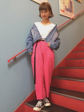 「ロングベルト」｜かほてぃさん（レディース・162cm）の冬コーディネート