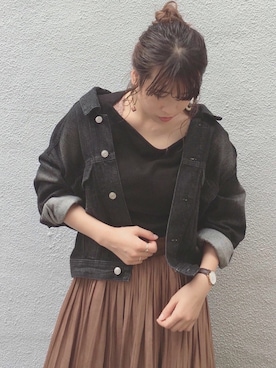 「アイテム（ピアス（両耳用））」を使った、mincoさん（レディース・165cm・20代）の秋コーディネート