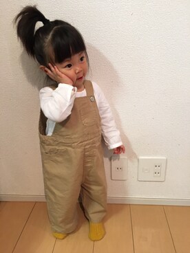 「1歳6ヶ月」｜「アイテム（オールインワン・サロペット）」を使った、HANNAさん（キッズ・80cm）の春コーディネート