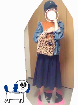「アベイル」｜「アイテム（デニムジャケット）」を使った、えみ氏¨̮さん（レディース・158cm）の秋コーディネート