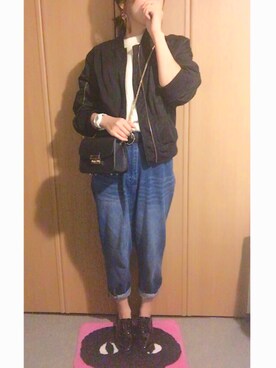 「Doublefocus（ダブルフォーカス）のアイテム（ジャケット/アウター）」を使った、えみ氏¨̮さん（レディース・158cm）の秋コーディネート