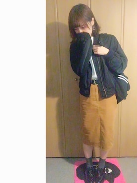 「Doublefocus（ダブルフォーカス）のアイテム（ジャケット/アウター）」を使った、えみ氏¨̮さん（レディース・158cm）の秋コーディネート