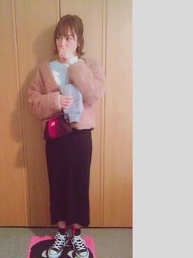 えみ氏¨̮さんの「WOMEN メリノブレンドリブスカート」を使ったコーディネート