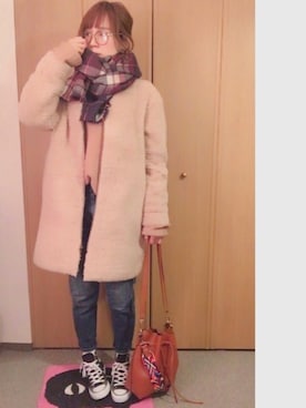 「ぐるぐる巻き」｜えみ氏¨̮さん（レディース・158cm）の秋コーディネート