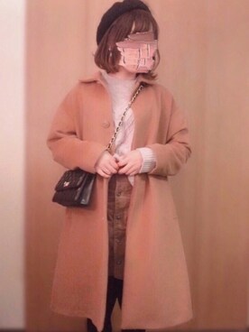 「PLAIN CLOTHING（プレーンクロージング）の【SALE!!プチプラ祭り】【14,500点突破】ダイヤ柄ステッチショルダーバッグ/ポシェット（ショルダーバッグ）」を使った、えみ氏¨̮さん（レディース・159cm）の冬コーディネート