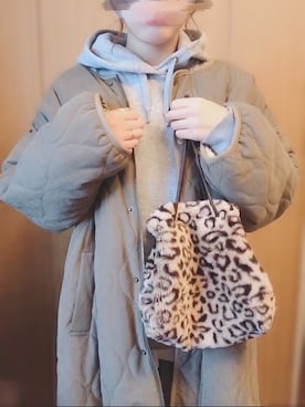 「キルティングコート」｜えみ氏¨̮さん（レディース・159cm）の冬コーディネート