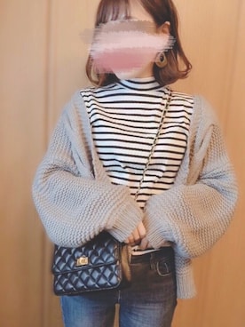 「PLAIN CLOTHING（プレーンクロージング）の【SALE!!プチプラ祭り】【14,500点突破】ダイヤ柄ステッチショルダーバッグ/ポシェット（ショルダーバッグ）」を使った、えみ氏¨̮さん（レディース・159cm）の冬コーディネート