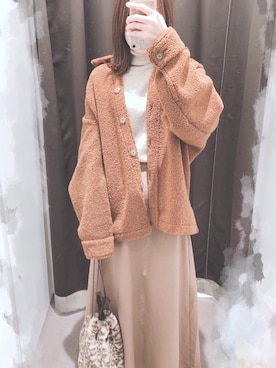 「いつもありがとうございます」｜「アイテム（その他アウター）」を使った、えみ氏¨̮さん（レディース・159cm）の冬コーディネート