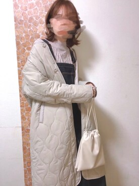 「ハニーズ」｜「アイテム（オールインワン・サロペット）」を使った、えみ氏¨̮さん（レディース・159cm）の冬コーディネート