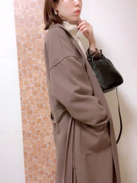 「いつもありがとうございます」｜「アイテム（その他アウター）」を使った、えみ氏¨̮さん（レディース・159cm）の冬コーディネート