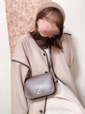 「ビットローファー」｜「アイテム（ダウンジャケット/コート）」を使った、えみ氏¨̮さん（レディース・159cm）の冬コーディネート