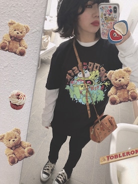 「CONVERSE（コンバース）のconverse コンバース ALL STAR HI オールスター ハイ 3206 BLACK(US)（スニーカー）」を使った、babymacoさん（レディース・148cm）の春コーディネート