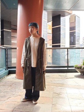 ガーデニングロングベストを使った人気ファッションコーディネート Wear