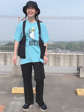 「Right-on（ライトオン）のアイテム（その他アウター）」を使った、マツミ(相互フォロー)さん（レディース・160cm）の夏コーディネート