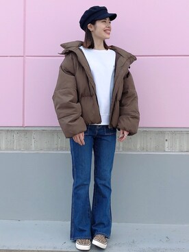 「Right-on（ライトオン）のアイテム（キャスケット）」を使った、マツミ(相互フォロー)さん（レディース・160cm）の秋コーディネート